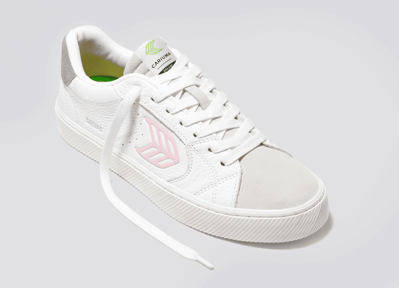 salvas white premium leather rose sneaker.slideshow2