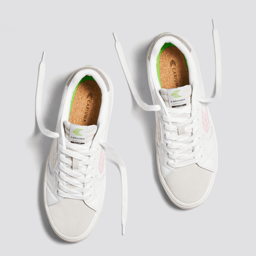 salvas white premium leather rose sneaker.slideshow5