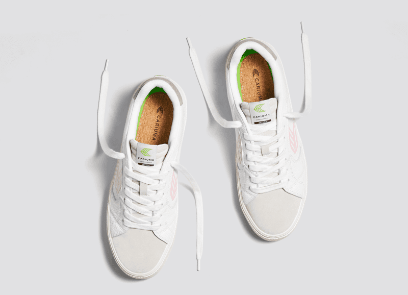 salvas white premium leather rose sneaker.slideshow5