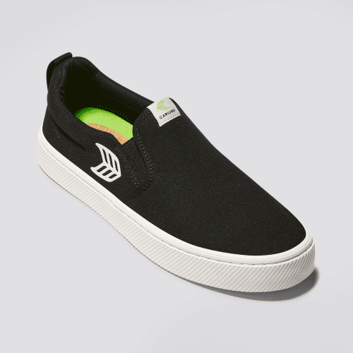 slip on black canvas sneaker.fb feed