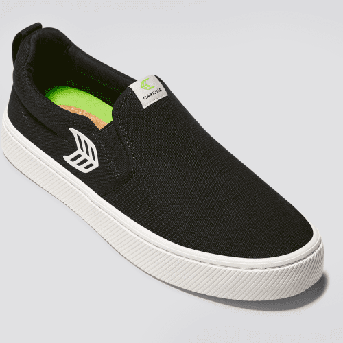 slip on black canvas sneaker.slideshow3