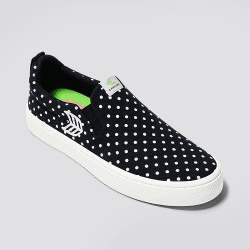 slip on black polka dots canvas sneaker.hover