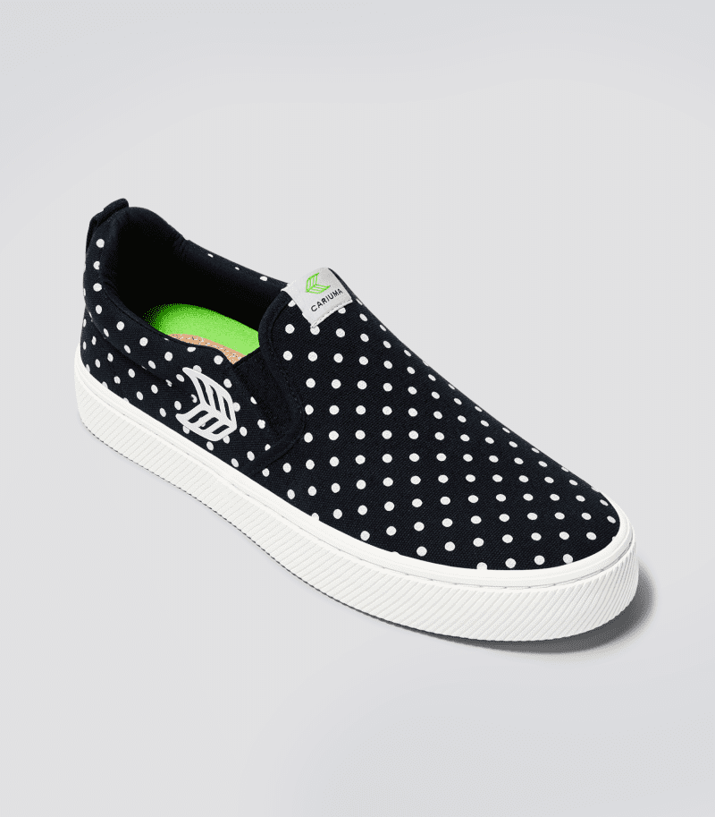 slip on black polka dots canvas sneaker.hover