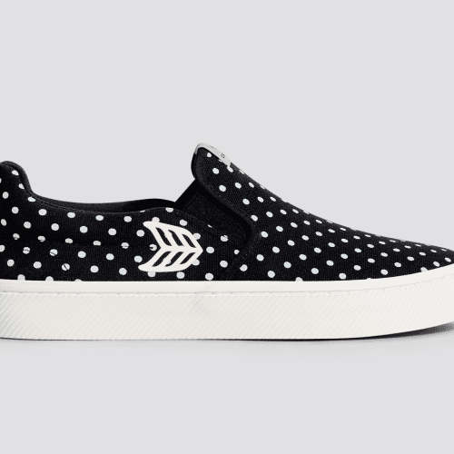 slip on black polka dots canvas sneaker.slideshow1