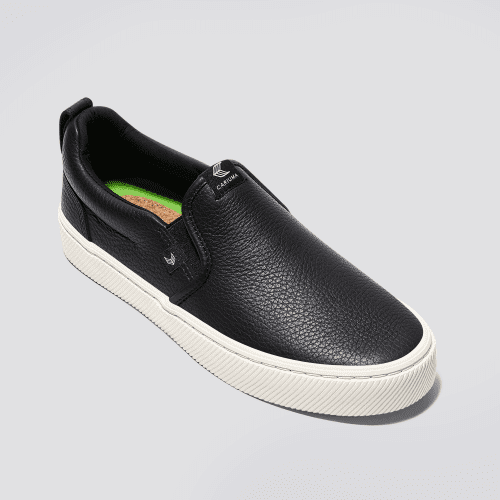 slip on black premium leather sneaker.fb feed