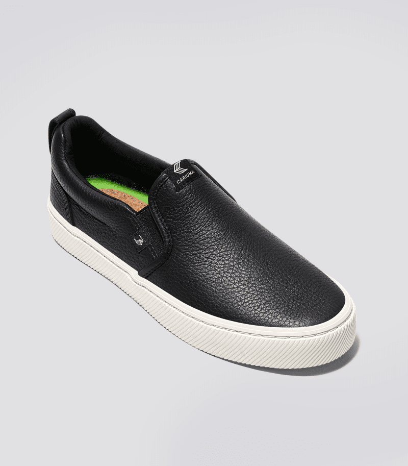 slip on black premium leather sneaker.fb feed