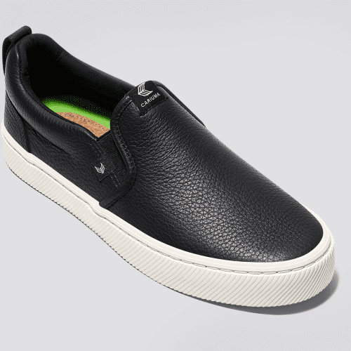 slip on black premium leather sneaker.slideshow2