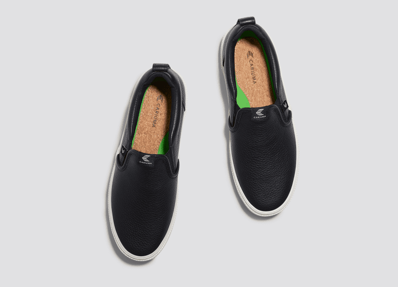 slip on black premium leather sneaker.slideshow5