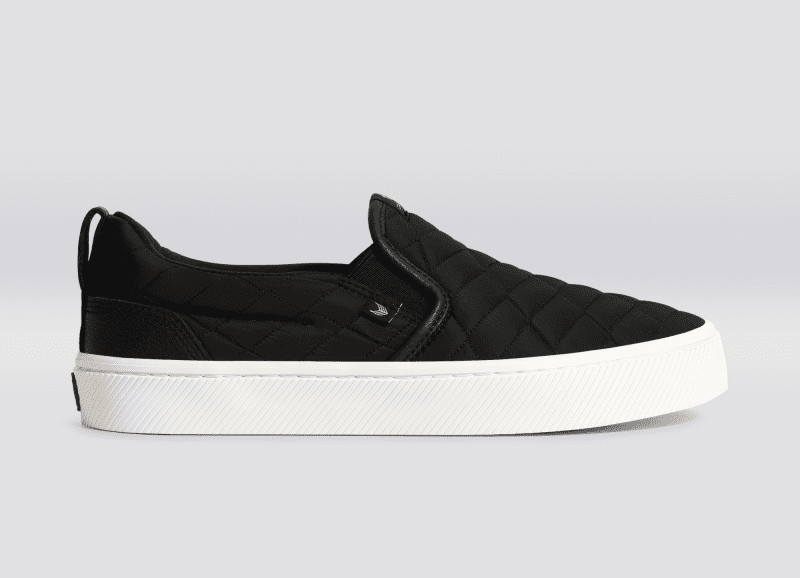 slip on black quilt recycled sneaker.slideshow1