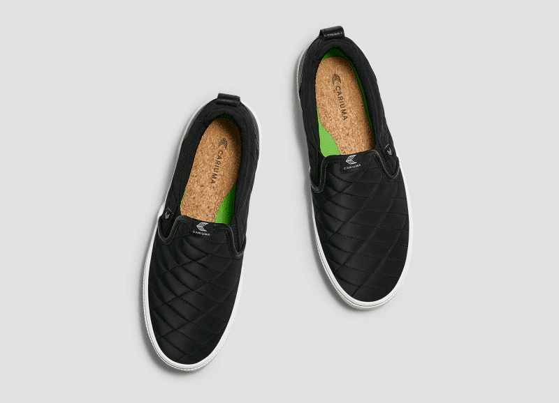 slip on black quilt recycled sneaker.slideshow5