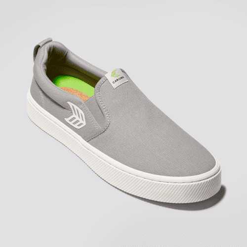 slip on grey canvas sneaker.fb feed