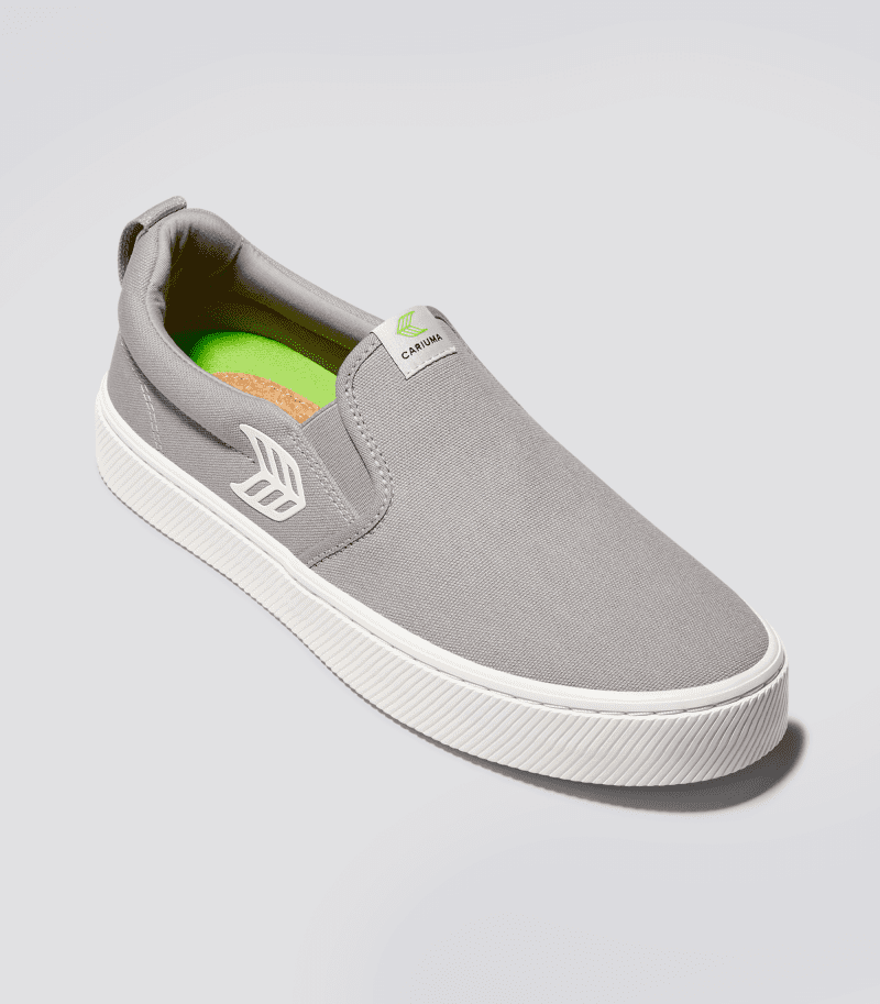 slip on grey canvas sneaker.fb feed