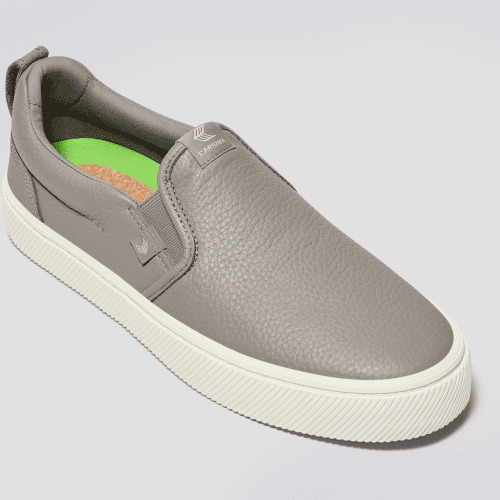 slip on grey premium leather sneaker.slideshow2