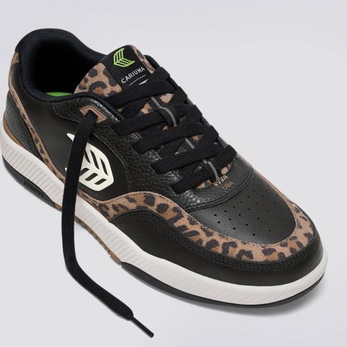 uba black premium leather suede leopard print ivory sneaker.slideshow2