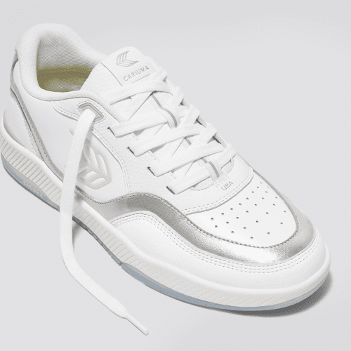 uba white premium leather metallic silver ice sneaker.slideshow2