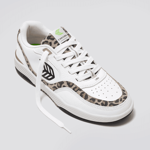 uba white premium leather suede leopard black sneaker.fb feed