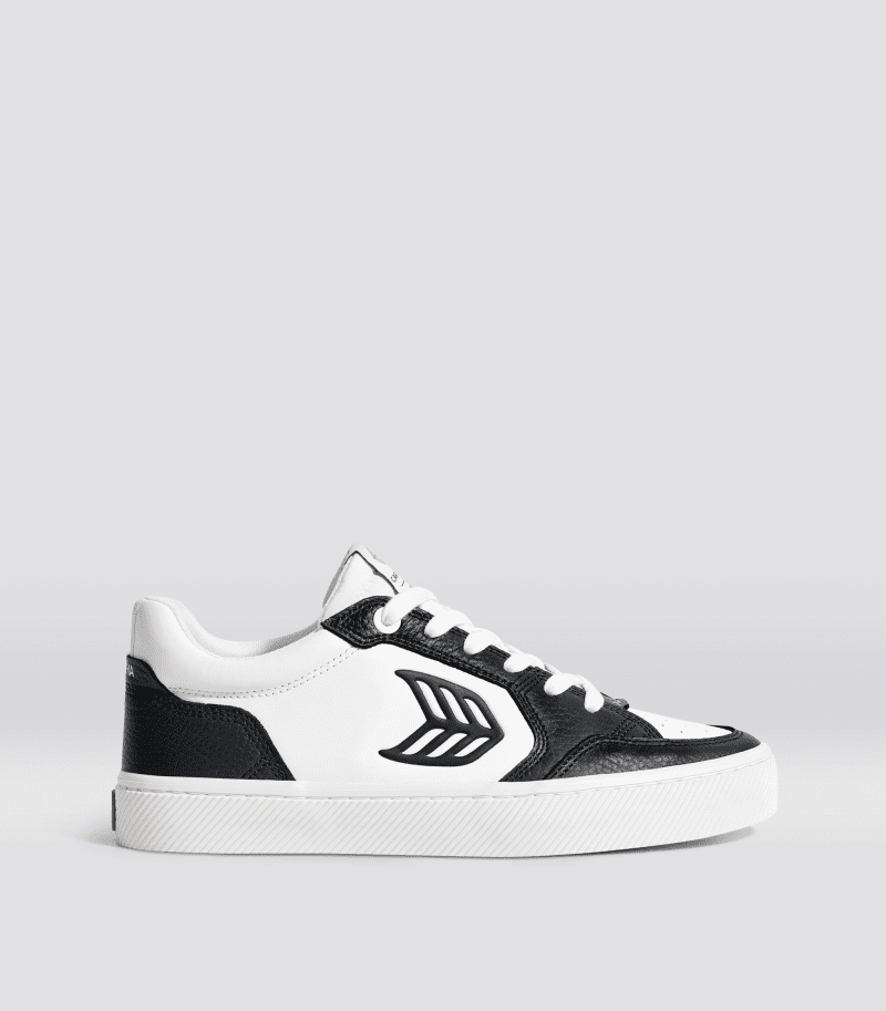 vallely pro white leather black black sneaker.side view