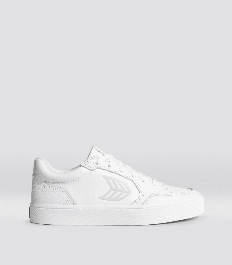 vallely pro white leather ice sneaker.side view