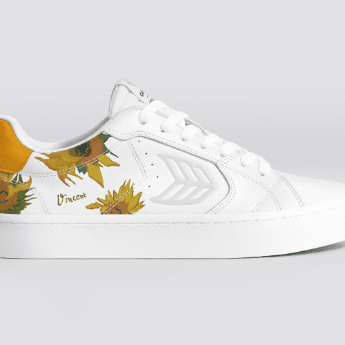 vgm salvas white leather sunflowers sneaker.slideshow1