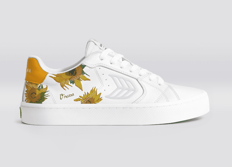 vgm salvas white leather sunflowers sneaker.slideshow1