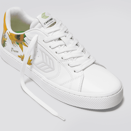 vgm salvas white leather sunflowers sneaker.slideshow2